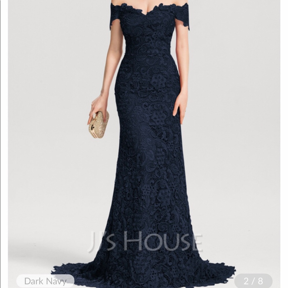 Trumpet lace gown - off shoulder sleeveless